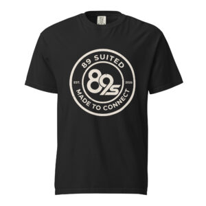 The Made To Connect Tee in black, with the 89 Suited print on the chest.